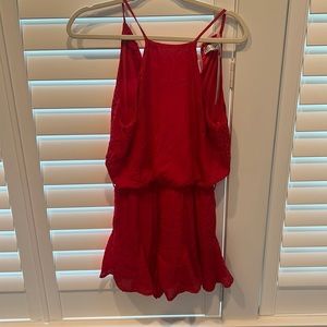 Red high neck romper